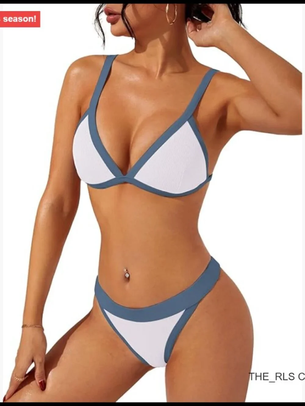 Triangle Bikini Set with Removable Padding and Brazilian Coverage